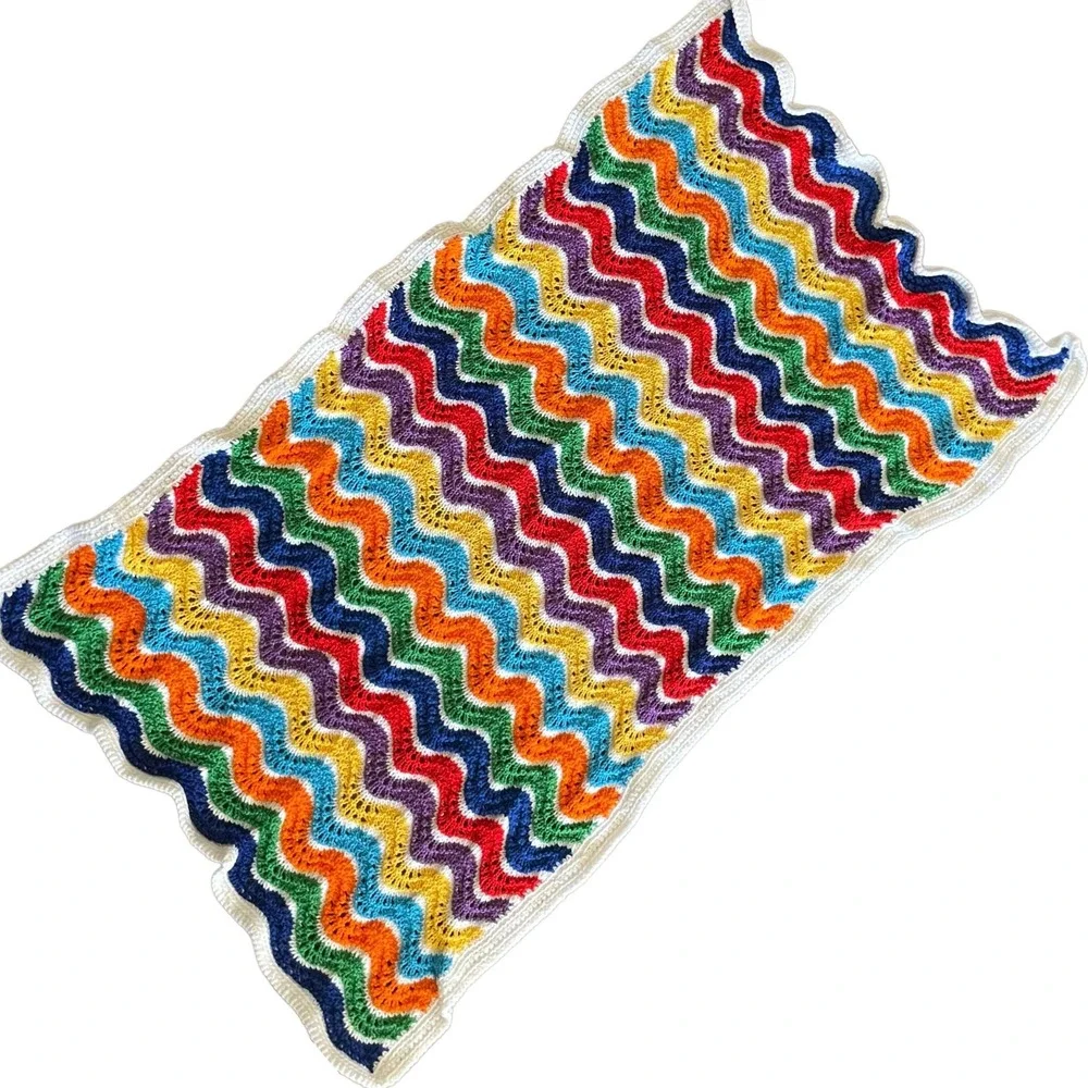 Vintage Colorful Baby Crochet Blanket